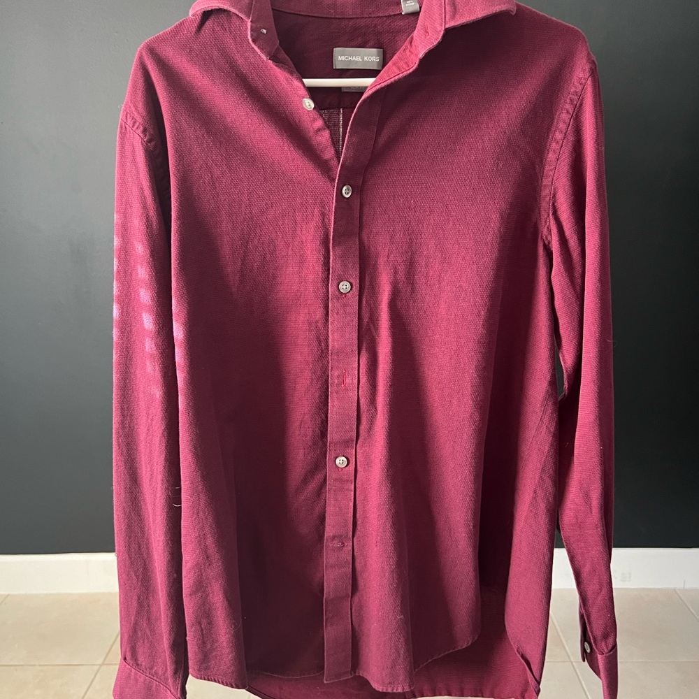 Michael Kors Men's Deep Red Casual Shirt